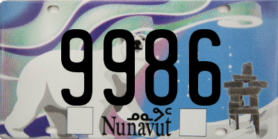 NU license plate 9986