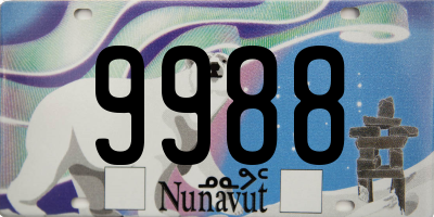 NU license plate 9988