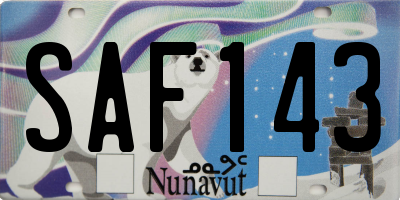 NU license plate SAF143