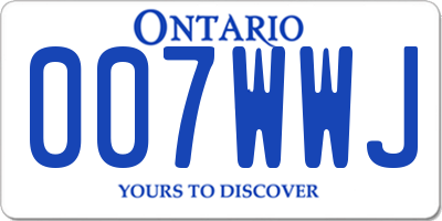 ON license plate 007WWJ