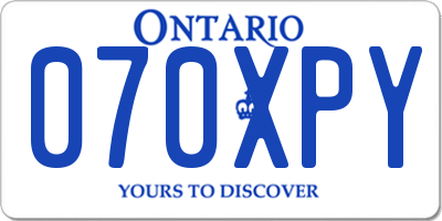 ON license plate 070XPY