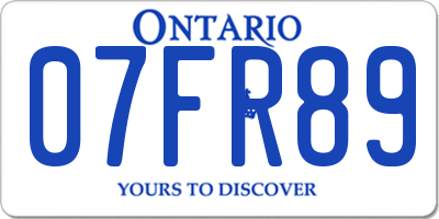 ON license plate 07FR89