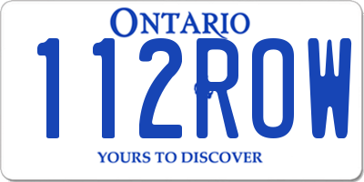 ON license plate 112ROW