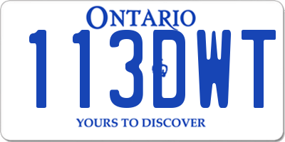 ON license plate 113DWT