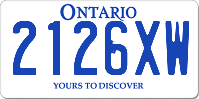 ON license plate 2126XW
