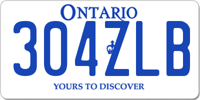 ON license plate 304ZLB