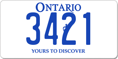 ON license plate 3421