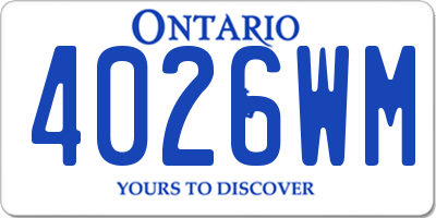 ON license plate 4026WM