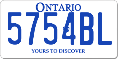 ON license plate 5754BL