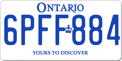 ON license plate 6PFF884