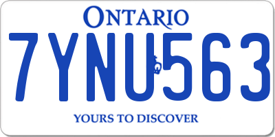 ON license plate 7YNU563