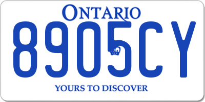 ON license plate 8905CY