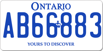 ON license plate AB66883