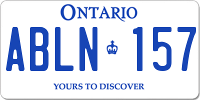 ON license plate ABLN157