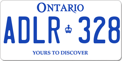 ON license plate ADLR328