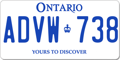 ON license plate ADVW738