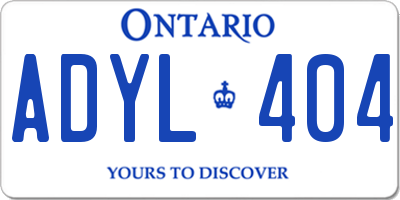 ON license plate ADYL404