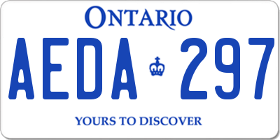 ON license plate AEDA297