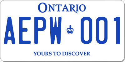 ON license plate AEPW001
