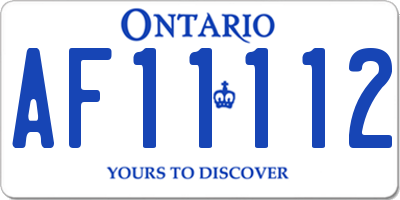 ON license plate AF11112