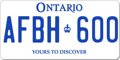 ON license plate AFBH600