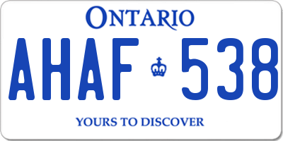 ON license plate AHAF538