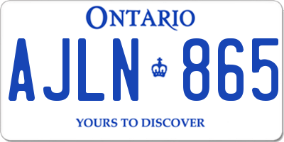 ON license plate AJLN865