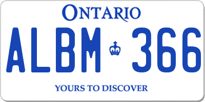ON license plate ALBM366