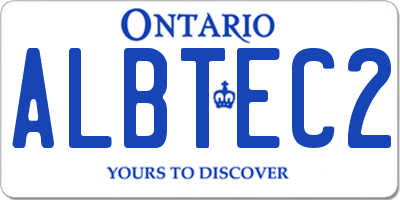ON license plate ALBTEC2