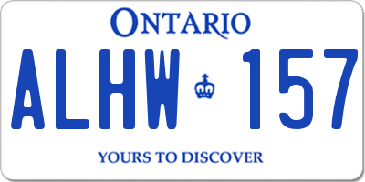 ON license plate ALHW157