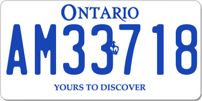 ON license plate AM33718