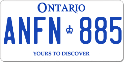 ON license plate ANFN885