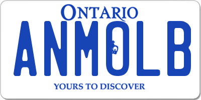 ON license plate ANMOLB