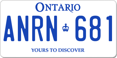 ON license plate ANRN681