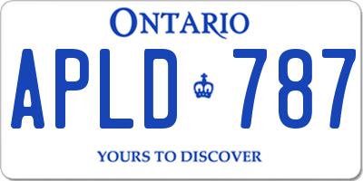 ON license plate APLD787