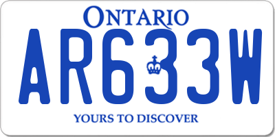 ON license plate AR633W