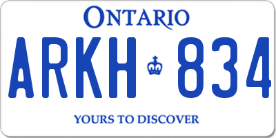 ON license plate ARKH834