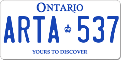 ON license plate ARTA537