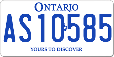 ON license plate AS10585