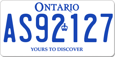ON license plate AS92127
