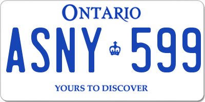 ON license plate ASNY599