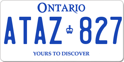 ON license plate ATAZ827