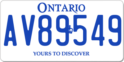 ON license plate AV89549