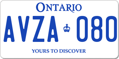 ON license plate AVZA080
