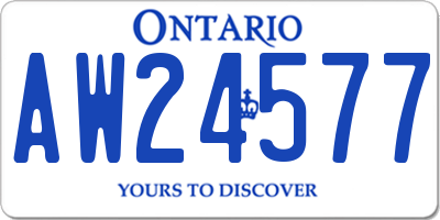 ON license plate AW24577