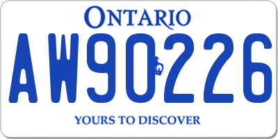ON license plate AW90226