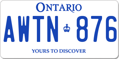 ON license plate AWTN876