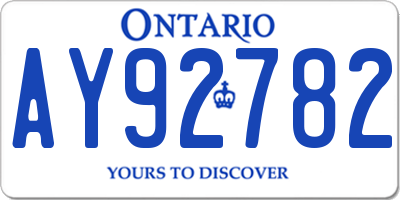 ON license plate AY92782