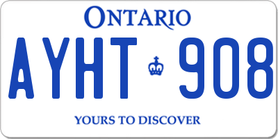 ON license plate AYHT908