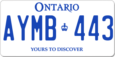 ON license plate AYMB443